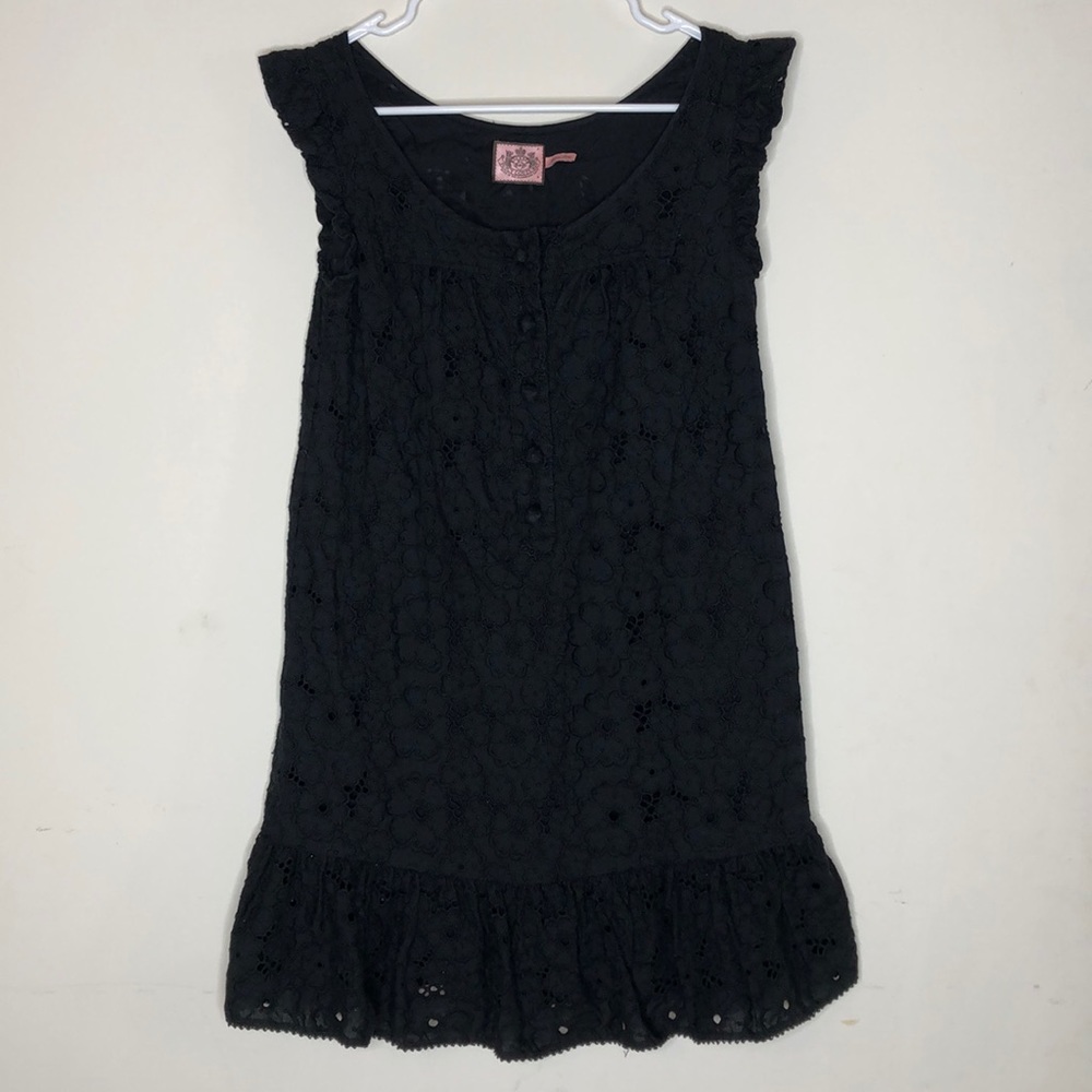 Juicy Couture Eyelet Babydoll Dress Black